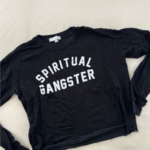 Spiritual Gangster raw hem sweatshirt